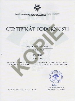 Kopie certifikátu