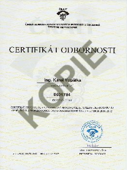 kopie certifikátu